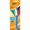 Kuglepen - Bic 4C Color Medium blå|sort|rød|grøn - 20 stk