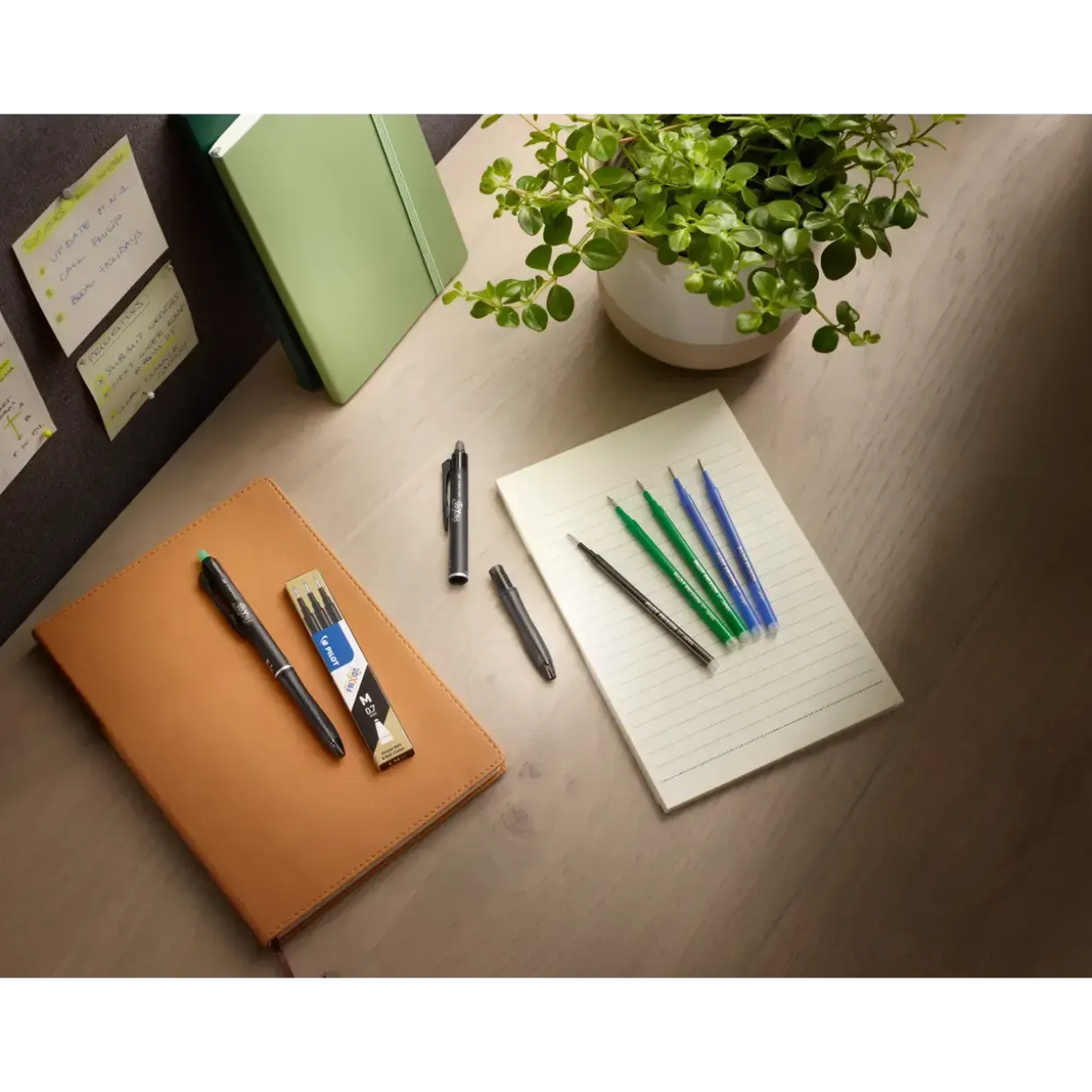 Kuglepen Pilot Frixion Plus 0,7mm grøn 82% genanvendt - 10 stk
