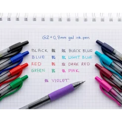 Kuglepen, Pilot Gelpen, G-2, Plus Begreen, m/klik, 0,7, pink
