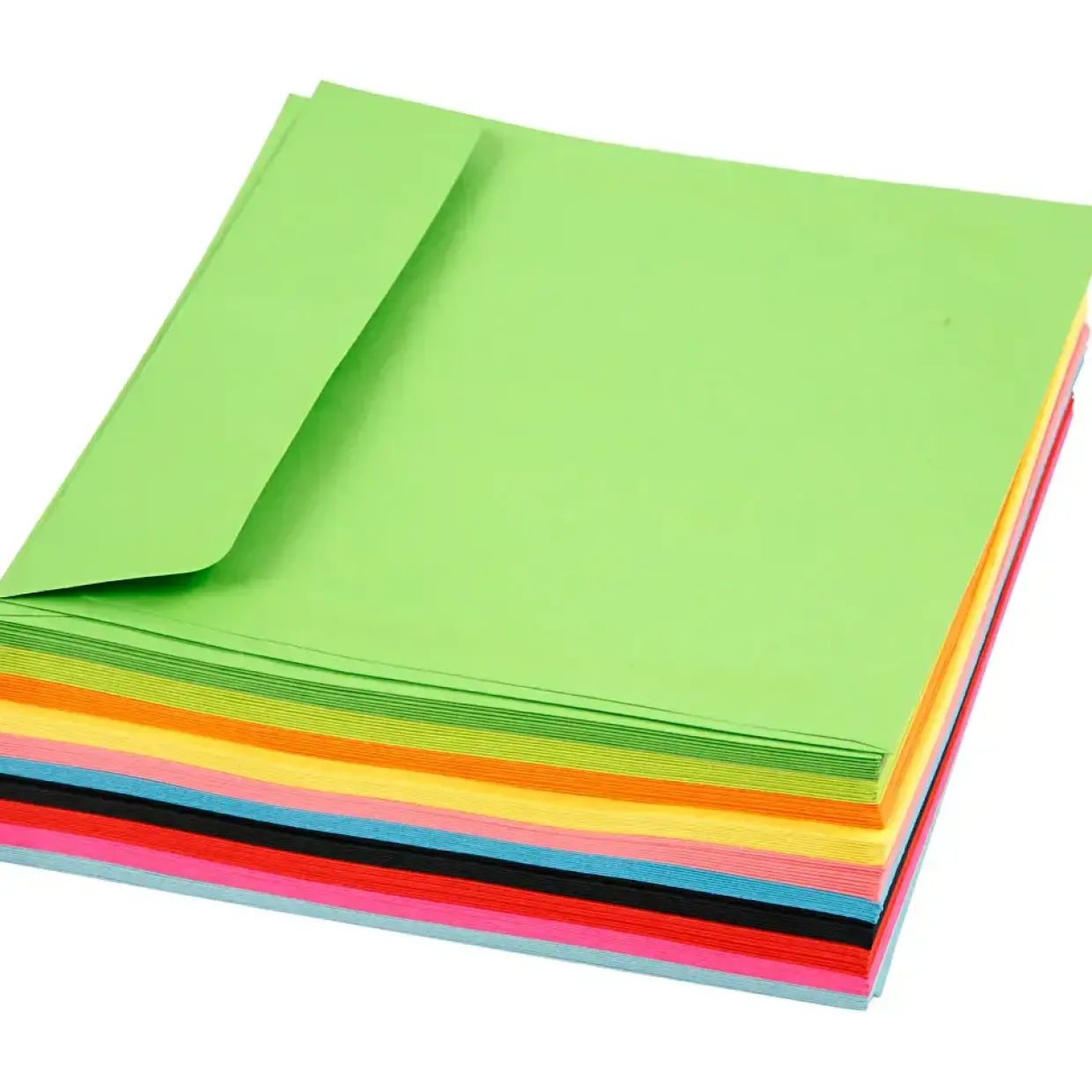 Kuverter - Kvadratiske 16x16 cm - 80 g - Ass. farver - 50 stk