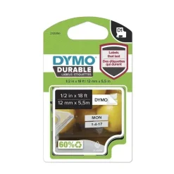 Labeltape Dymo D1 ekstra stærk 12mmx5,5m sort på hvid