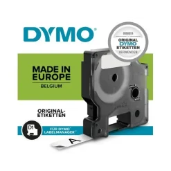 Labeltape - DYMO D1 45015 - 12mm - Rød på hvid - Plast