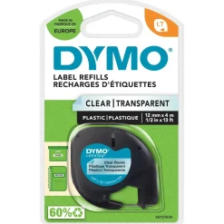 Labeltape - Dymo LetraTag Plastic 12mmx4m - Klar