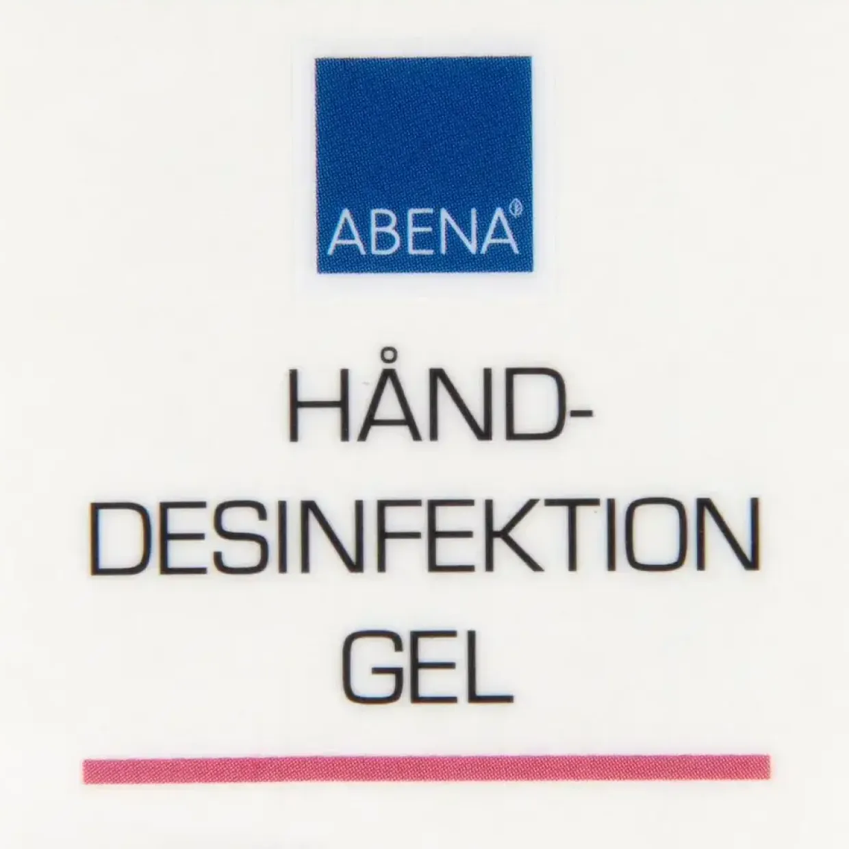 Label til dispenser, 4x4cm, rød, hånddesinfektion gel