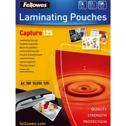 Lamineringsark - Fellowes - A4 - 125 mic - glossy - 100 stk