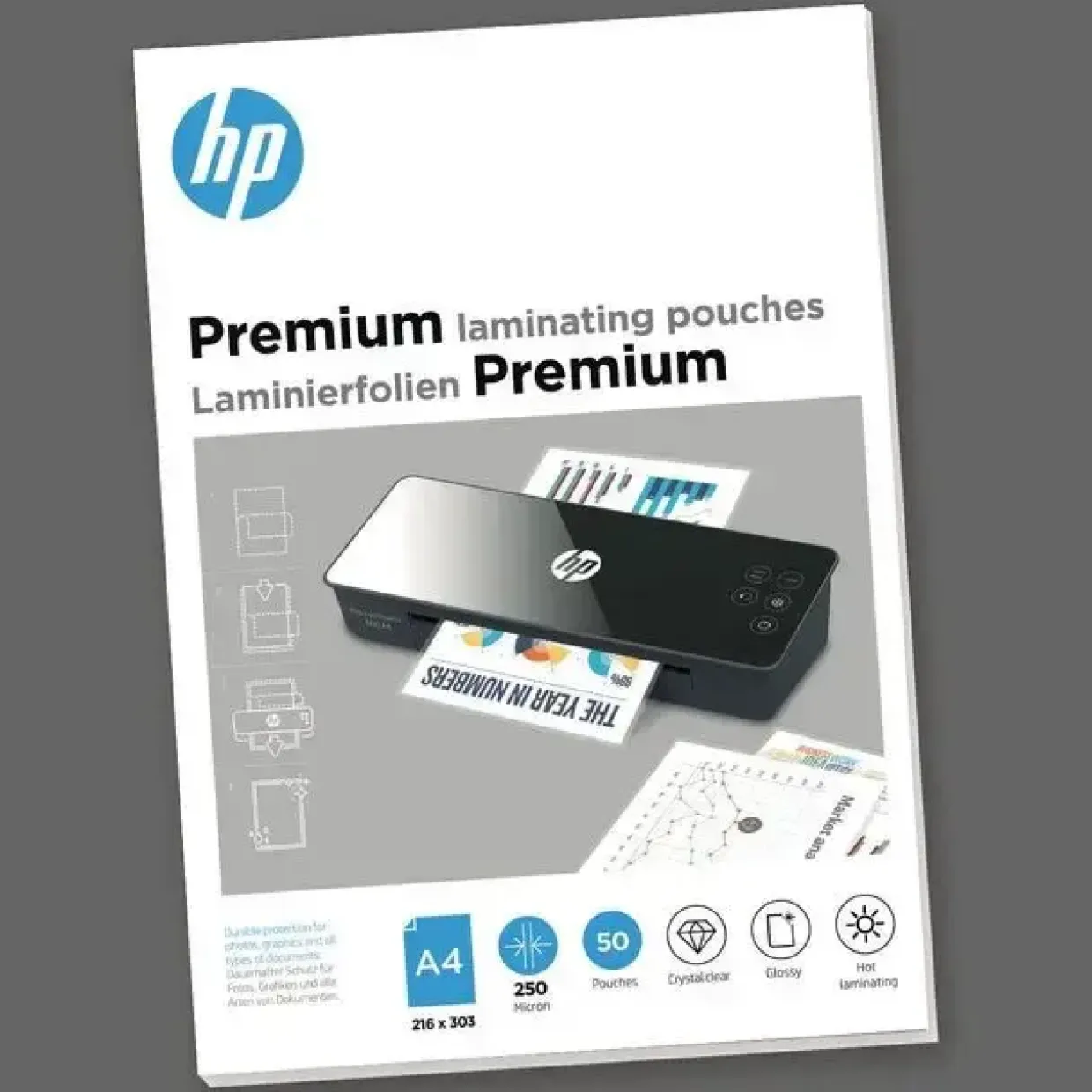 Lamineringslommer A4 HP Premium 250my 50stk
