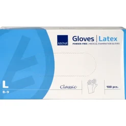Latexhandsker ABENA Classic - L - pudderfri latex - 100 stk