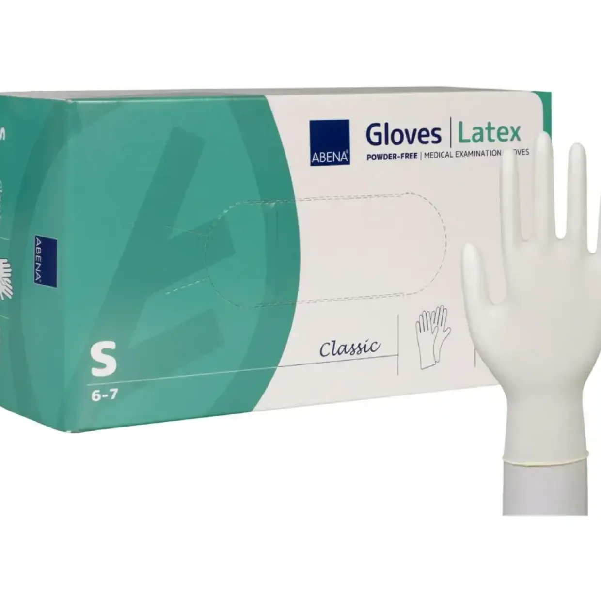 Latexhandsker - ABENA Classic - S - pudderfri - 150 stk