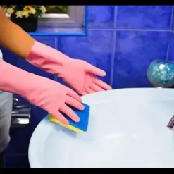 Latexhandsker med velour - Størrelse 8-8,5 - 12 par