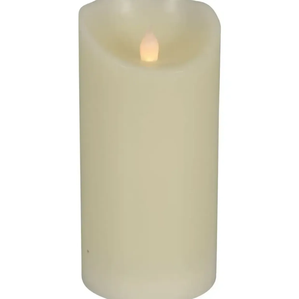 LED bloklys - 15cm Ø7,5cm hvid med pulserende flamme - 12 stk