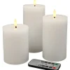 LED bloklys - Hvid Ø7,5cm Sæt af 3 - 2 pk