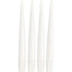 LED juletræslys, H: 15,5 cm, diam. 14 mm, hvid, 4stk.