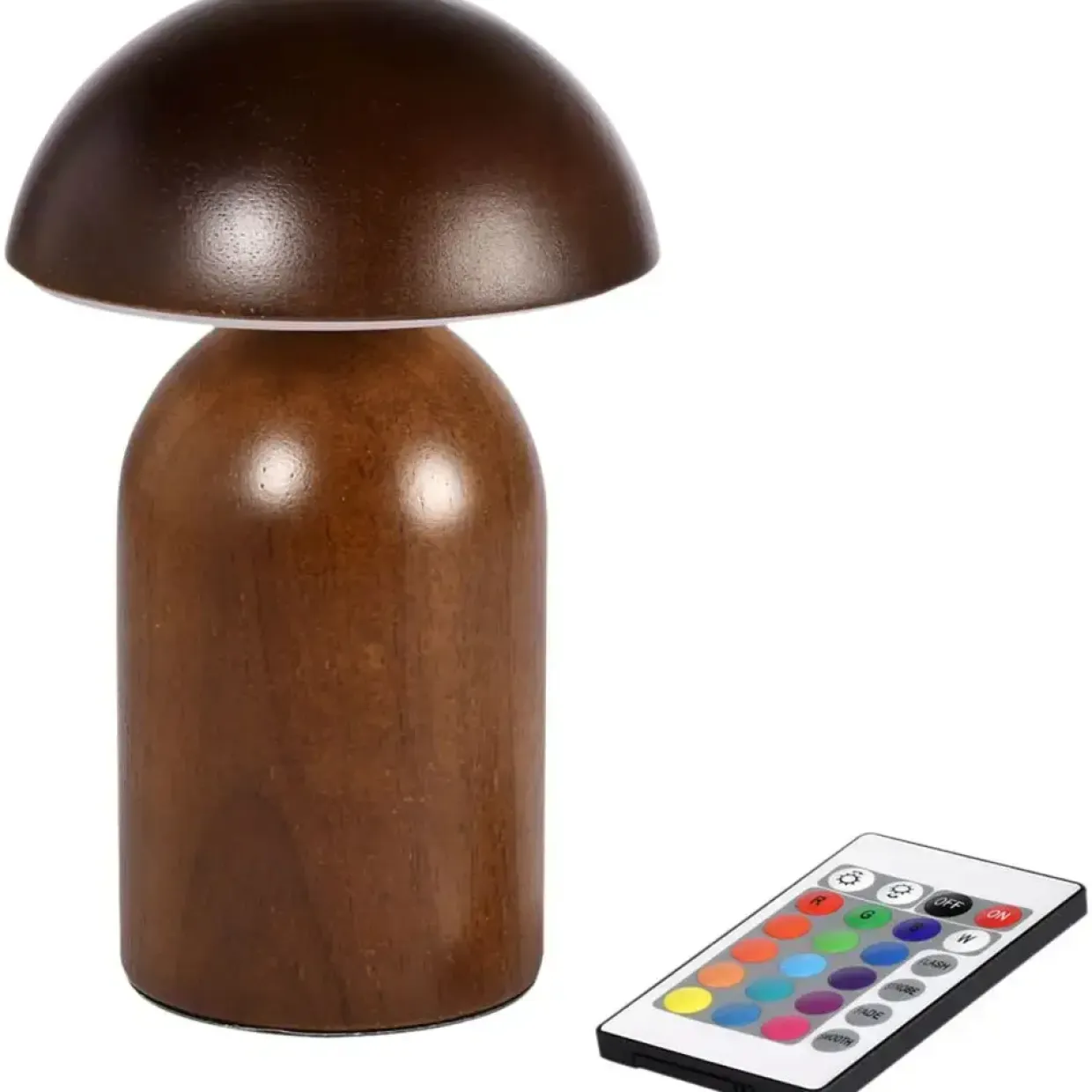 LED lampe, Duni Cordless Amanita, 18cm, Ø12cm, brun