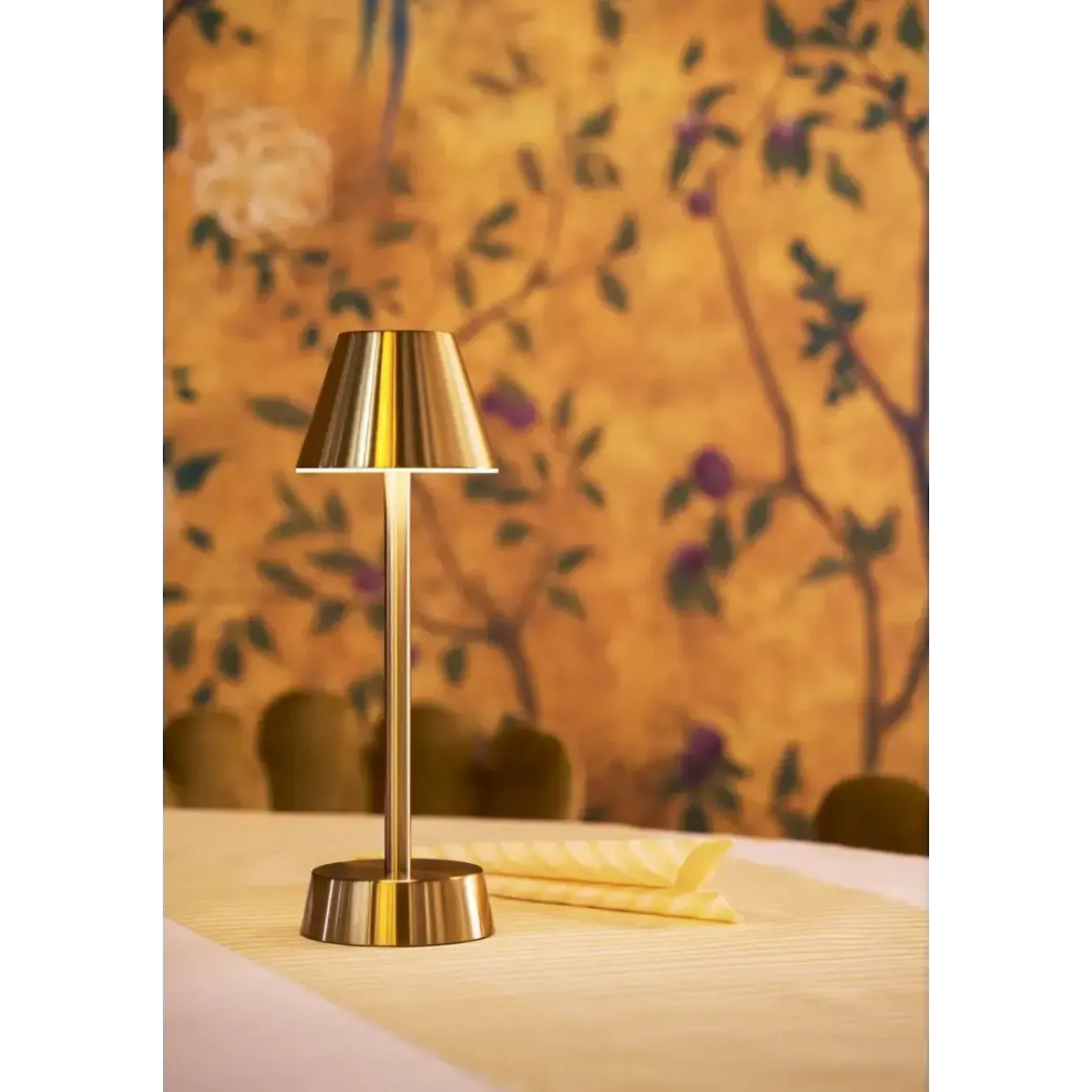 LED lampe, Duni Cordless Zelda, 32cm, Ø10,3cm, guld - 6 stk