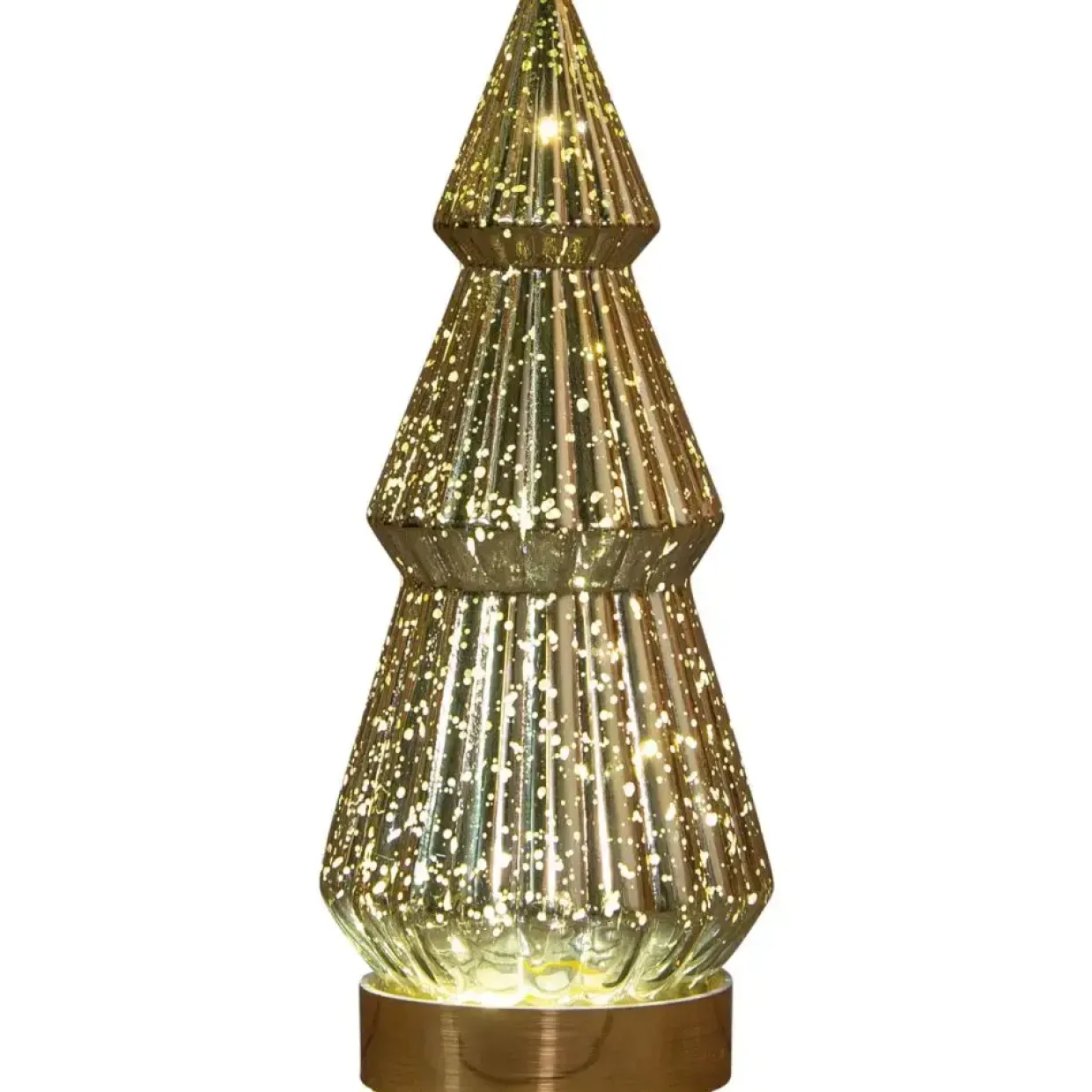 LED træ, 10x23,5cm, guld, glas, med 10 LED lys - 12 stk