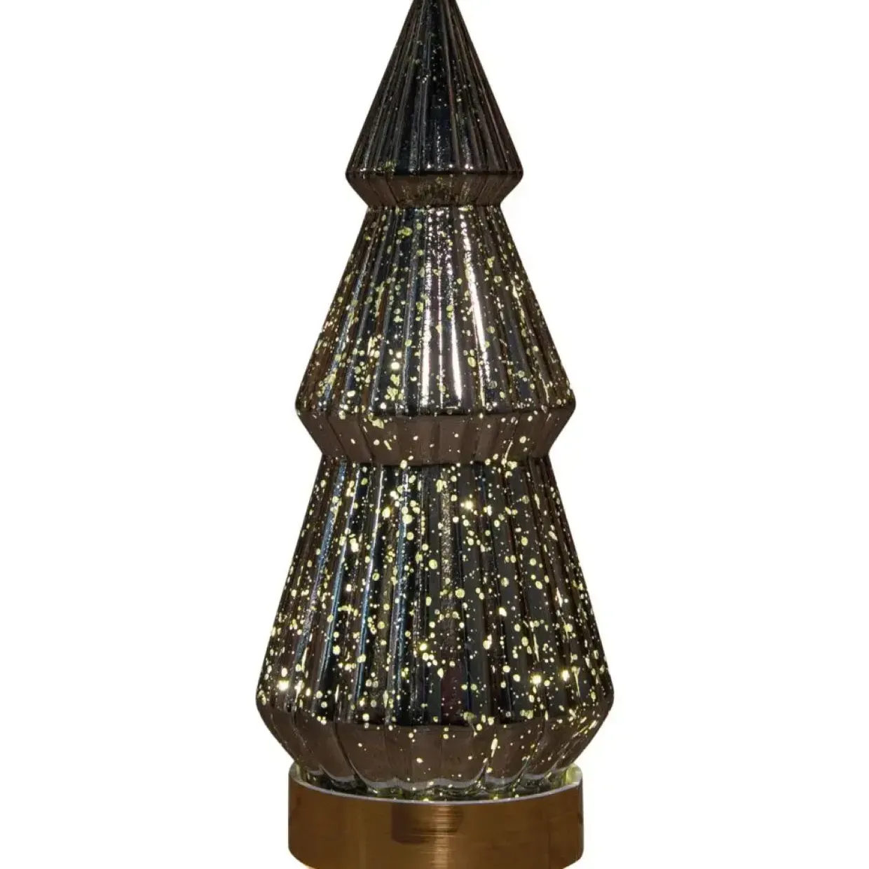 LED træ, 10x23,5cm, sølv, glas, med 10 LED lys - 12 stk