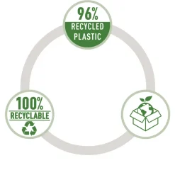 Leitz NeXXt Recycle lille hæftemaskine blå, 25 ark