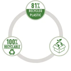 Leitz NeXXt Recycle mini hæftemaskine blå, 10 ark - Køb minimum 10 stk.