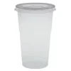 Låg til drikkeglas klar PET med hul ø 9,50 cm - 800 stk