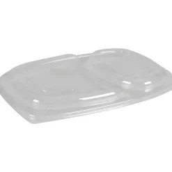 Låg - 25,5x19x2cm klar PP 2-rums - 320 stk