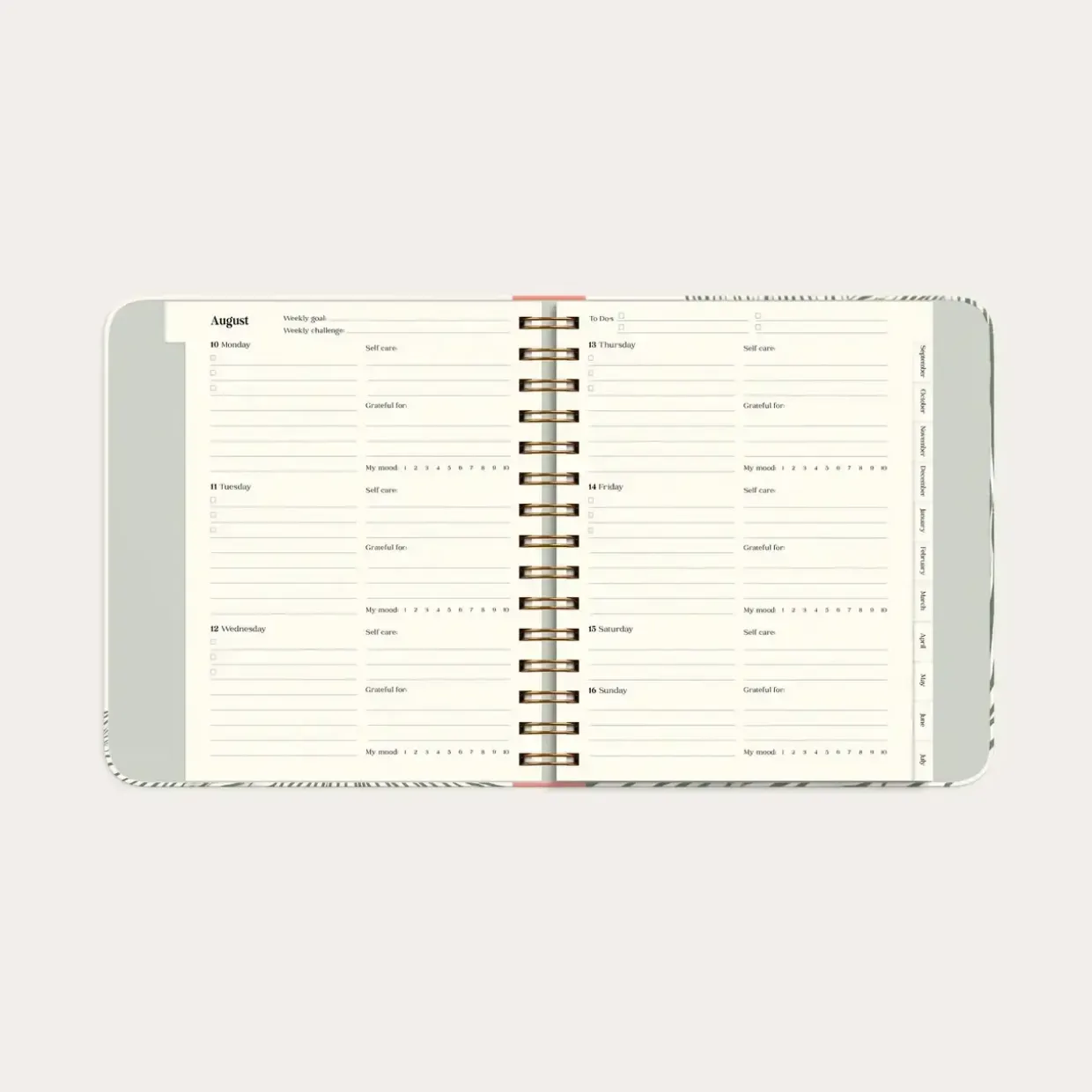 Life Planner - 216 x 190mm - Decor Green flow - 2026/2027 - Mayland - 93123827