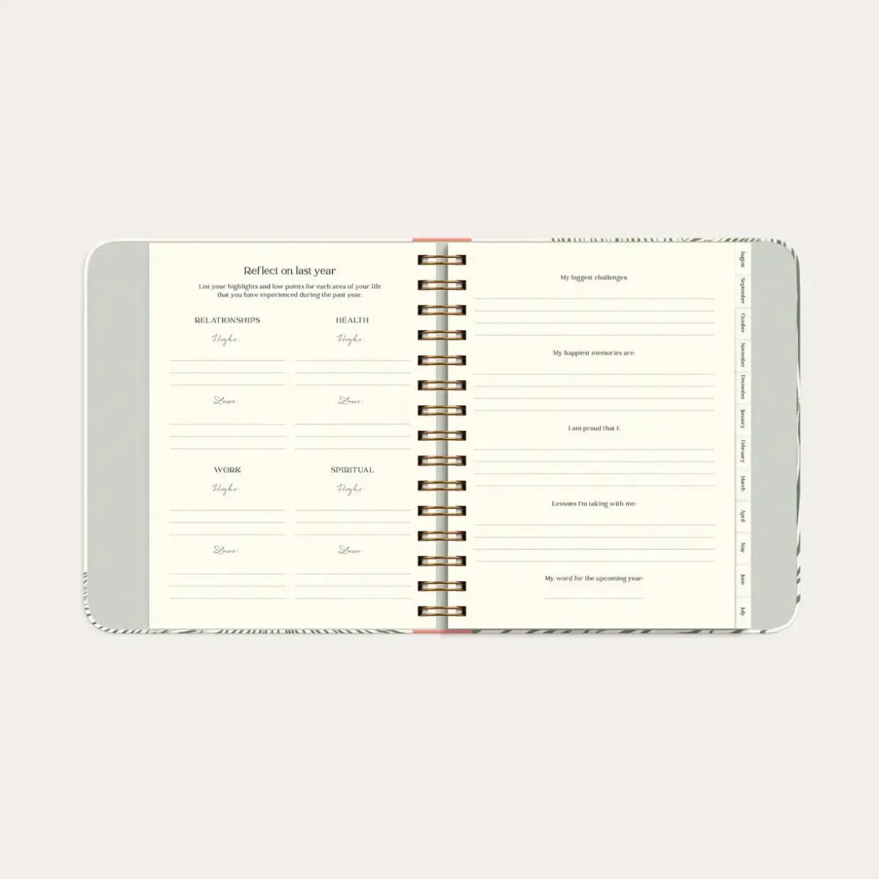 Life Planner - 216 x 190mm - Decor Green flow - 2026/2027 - Mayland - 93123827