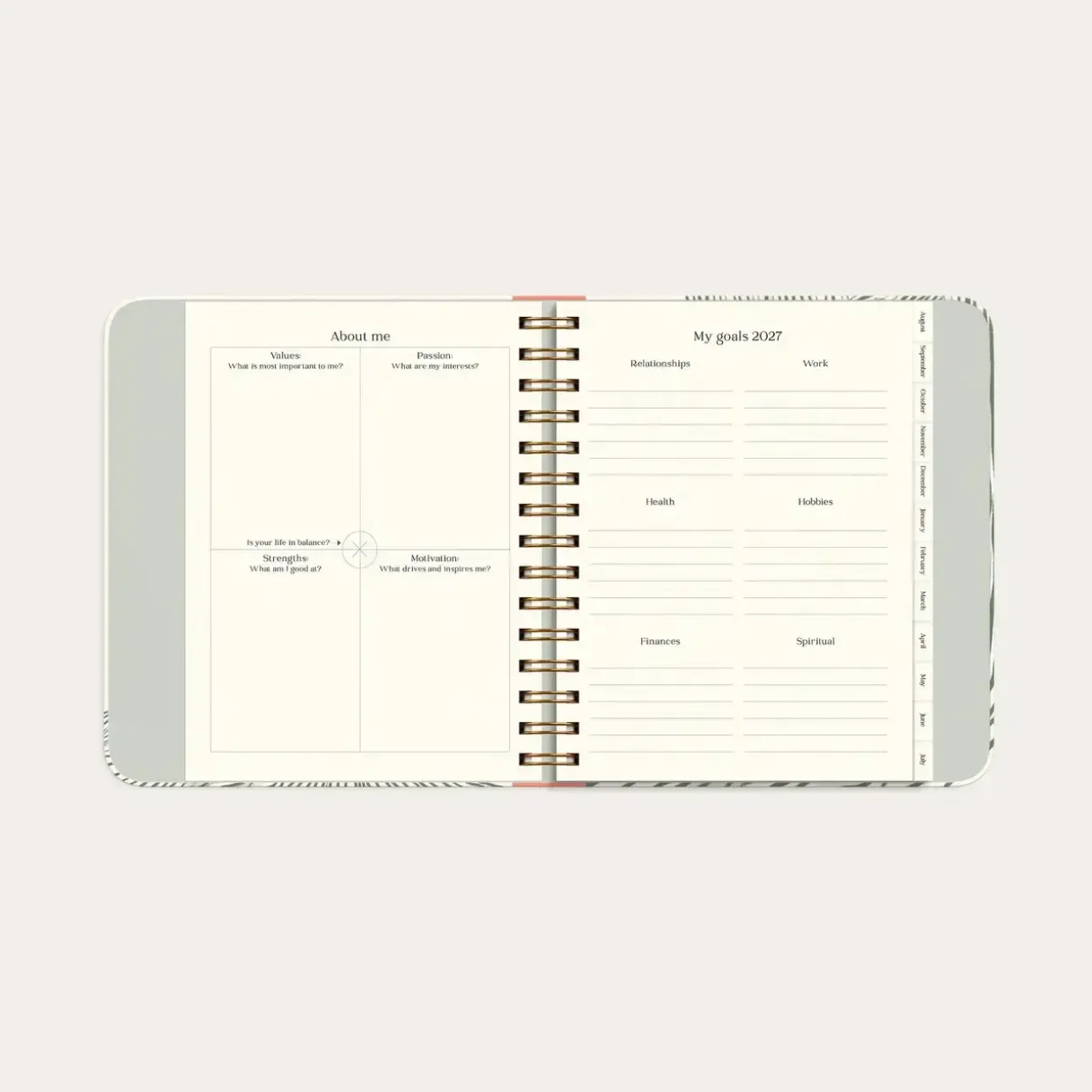 Life Planner - 216 x 190mm - Decor Green flow - 2026/2027 - Mayland - 93123827