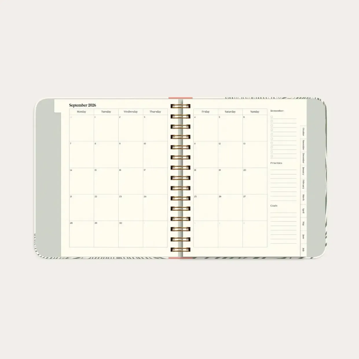 Life Planner - 216 x 190mm - Decor Green flow - 2026/2027 - Mayland - 93123827