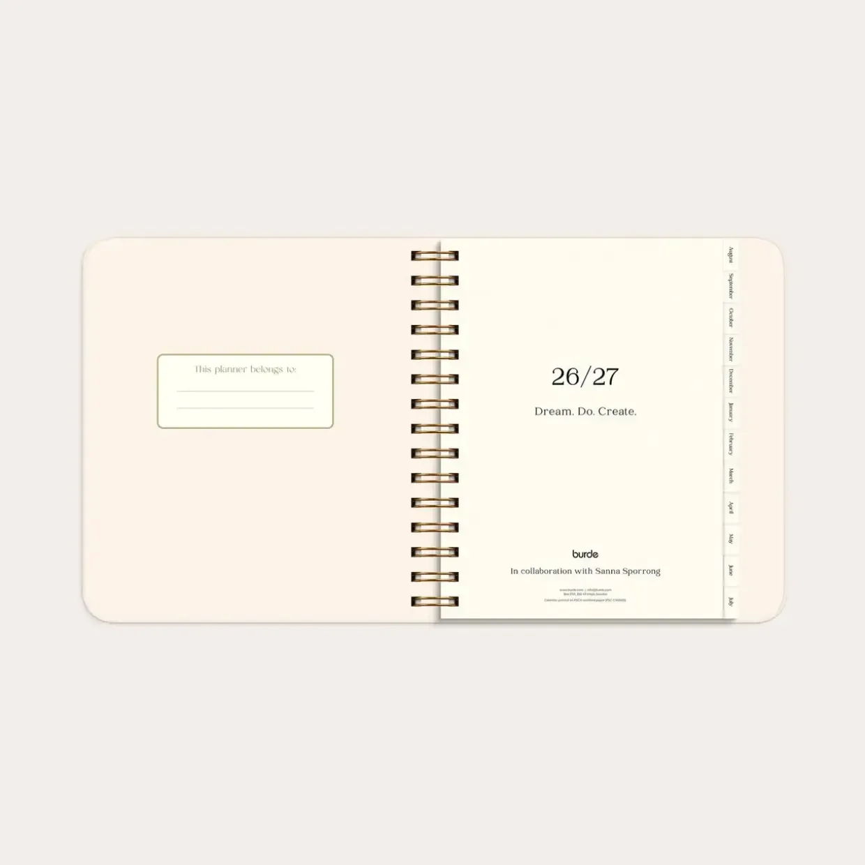 Life Planner - 216 x 190mm - Pastel flowers - 2026/2027 - Mayland - 93123727