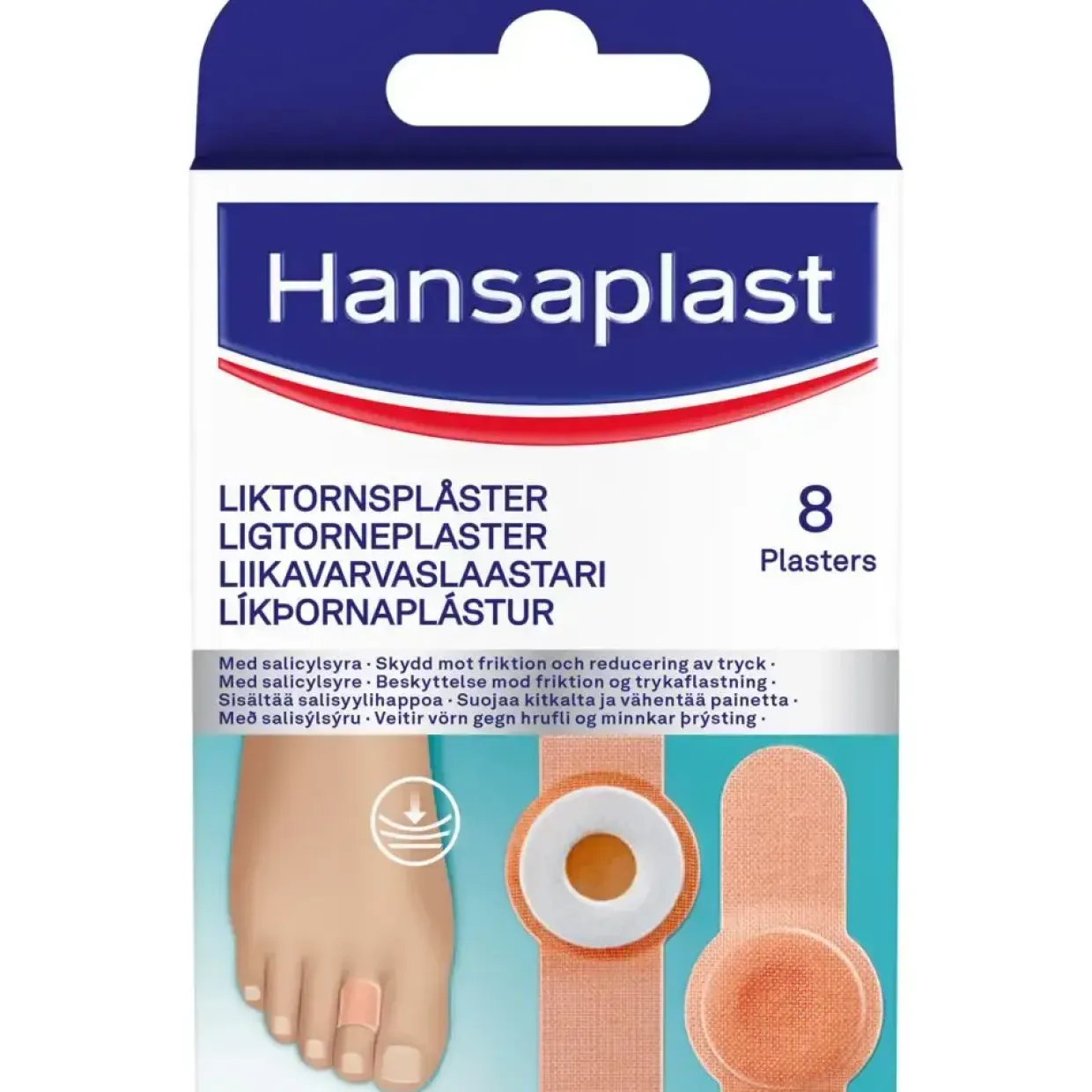 Ligtorneplaster - Hansaplast 6,8x1,9cm - Hvid - 8 stk