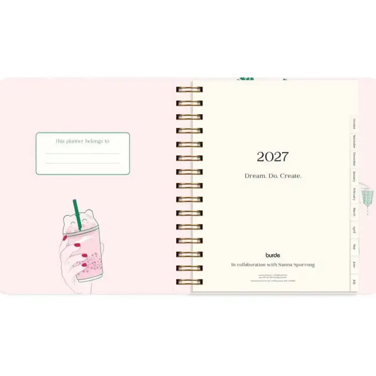 Livsstilskalender - Life Planner Japan Style - 190x216mm - Spiral - 2027 - Mayland - 93121827