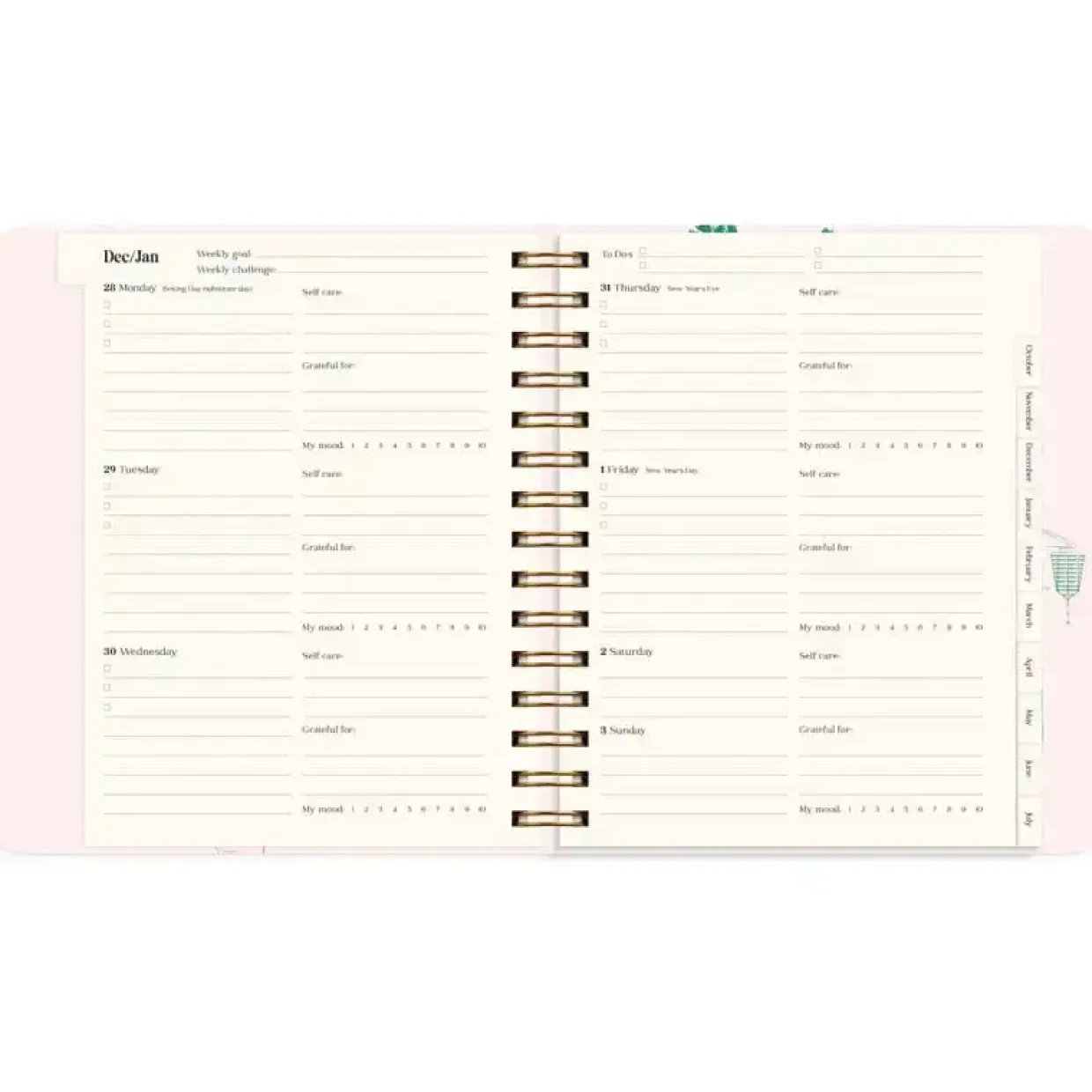 Livsstilskalender - Life Planner Japan Style - 190x216mm - Spiral - 2027 - Mayland - 93121827