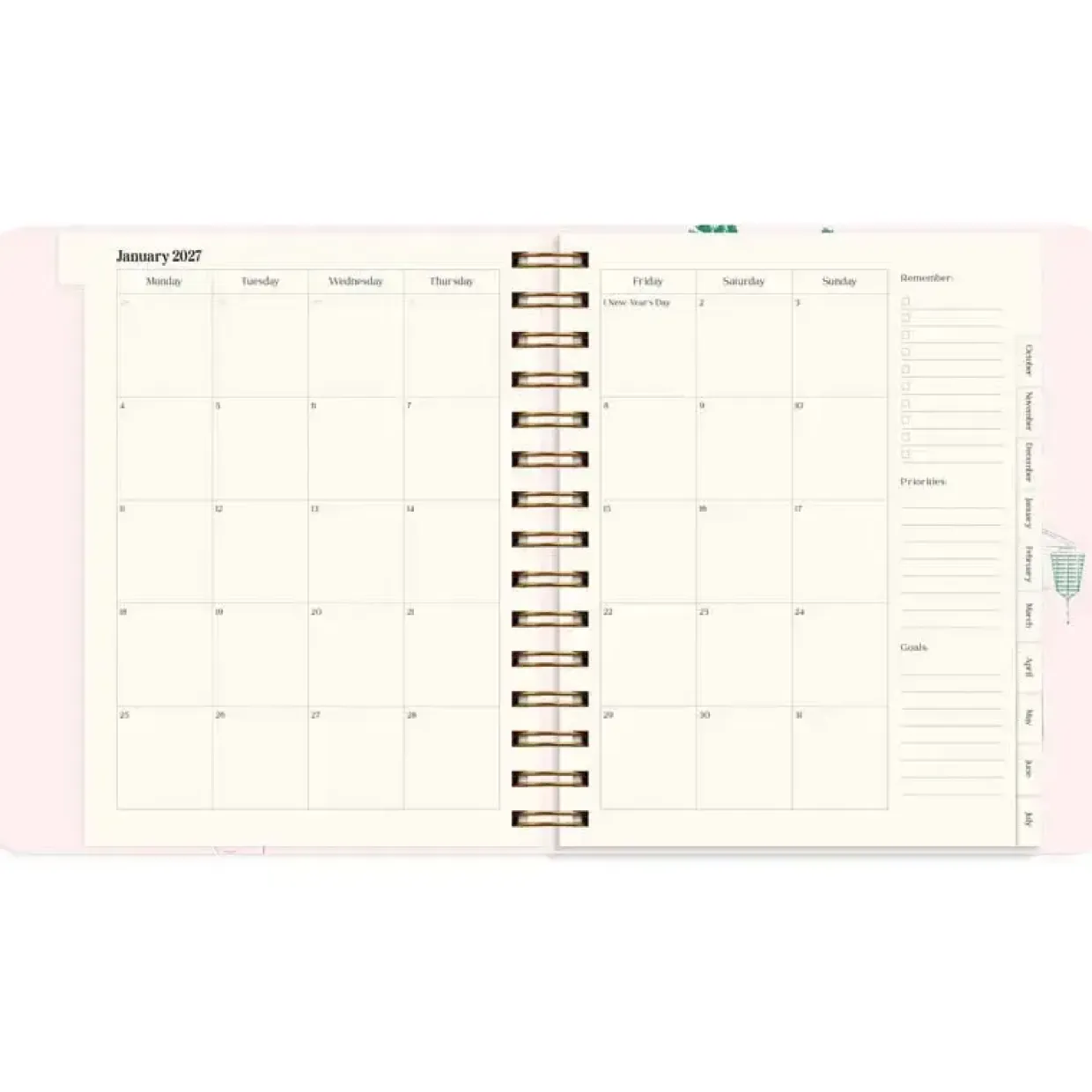 Livsstilskalender - Life Planner Japan Style - 190x216mm - Spiral - 2027 - Mayland - 93121827