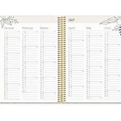 Livsstilskalender - Life Planner Bloom - 160x215mm - Spiral - 2027 - Mayland - 27227600