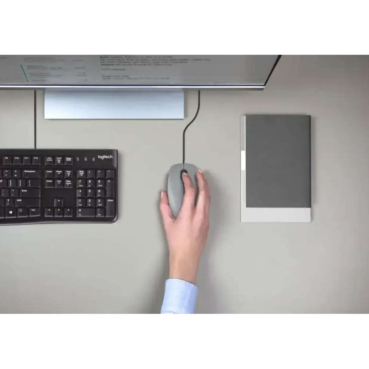 Logitech M110 Silent Mus - Mid Gray