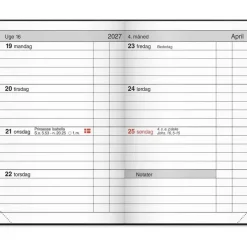 Lommekalender uge - 76x112mm - Tværformat - Kunstskind - Blå - 2027 - Mayland - 27162000