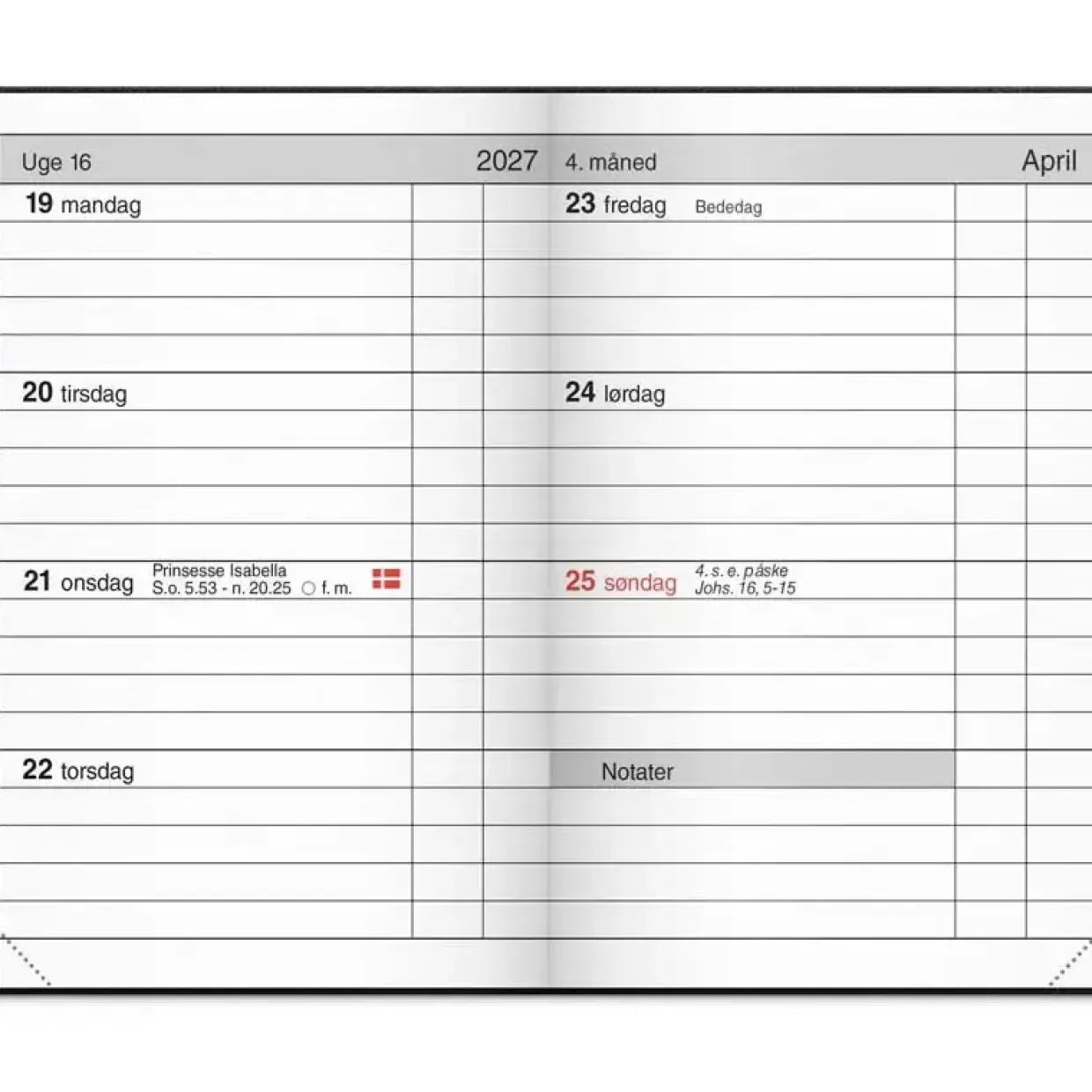 Lommekalender uge - 76x112mm - Tværformat - Kunstskind - Blå - 2027 - Mayland - 27162000