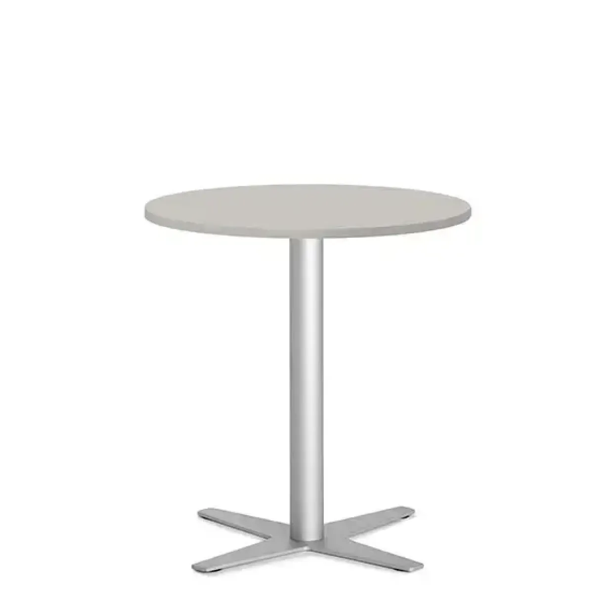 Loungebord Amy Ø650 H752 mm, Lys grå laminat Alugråt understel