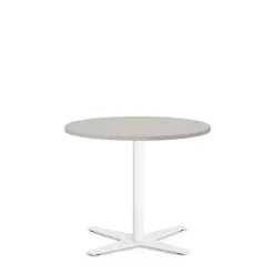 Loungebord Amy Ø650 H582 mm, Lys grå laminat Hvidt understel