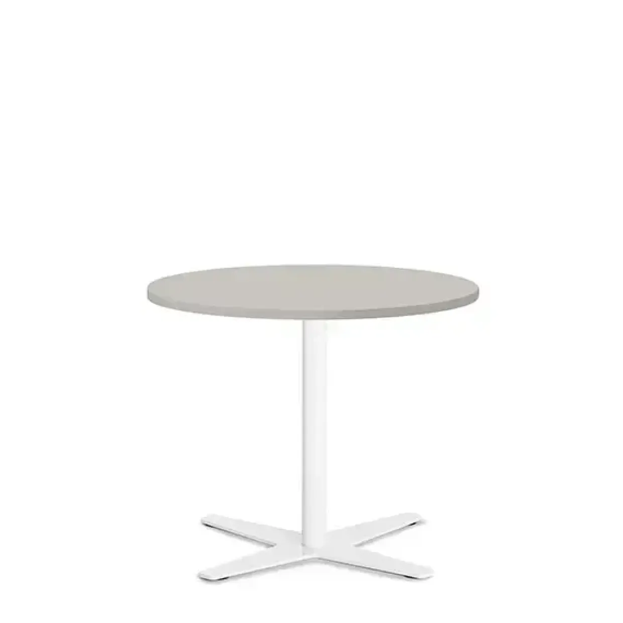 Loungebord Amy Ø650 H582 mm, Lys grå laminat Hvidt understel