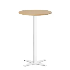 Loungebord Amy Ø650 mm H1050 mm, Bøg laminat Hvidt understel