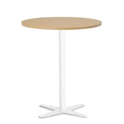 Loungebord Amy Ø900 mm H1050 mm, Bøg laminat Hvidt understel