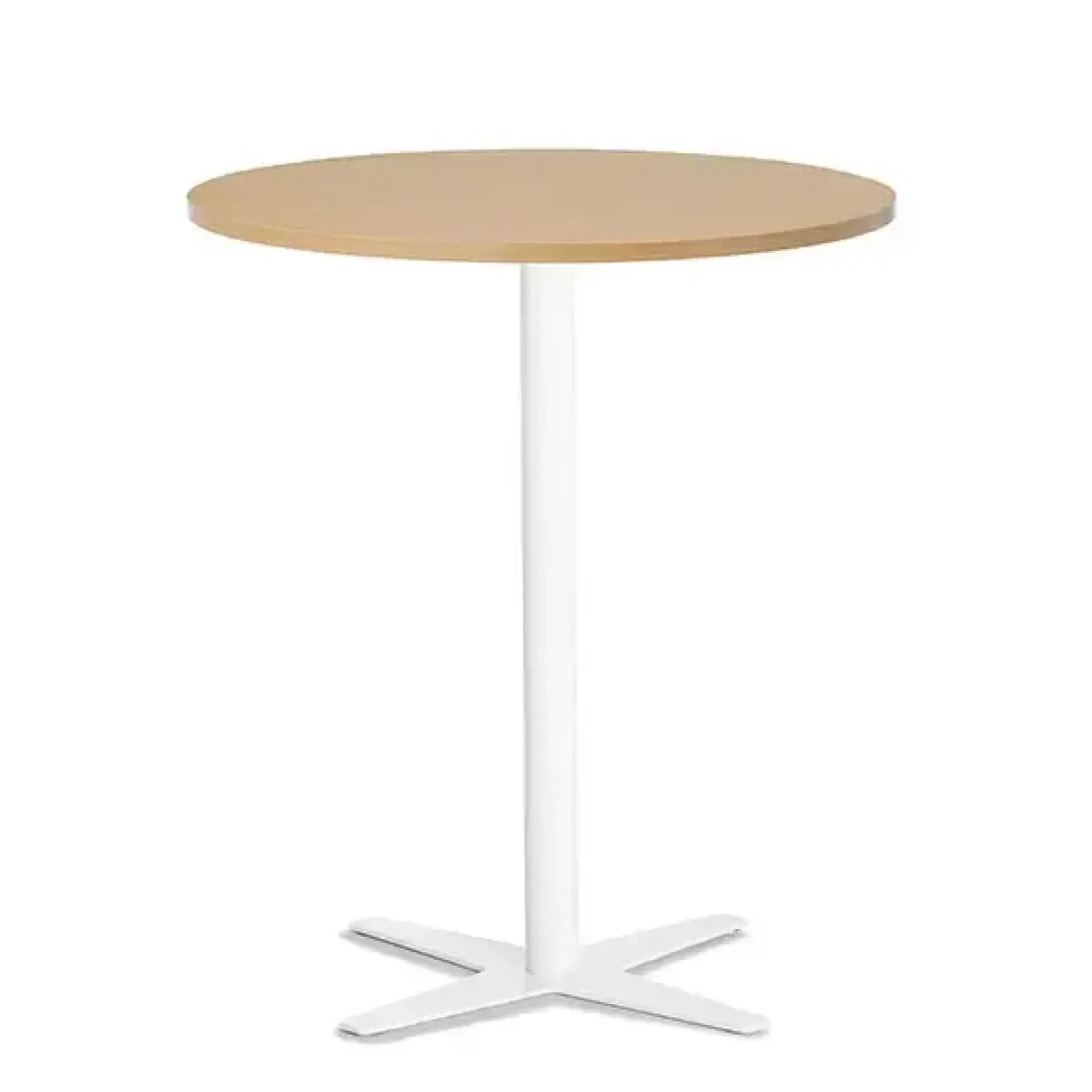Loungebord Amy Ø900 mm H1050 mm, Bøg laminat Hvidt understel