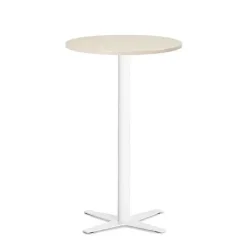 Loungebord Amy Ø650 mm H1050 mm, Birk laminat Hvidt understel