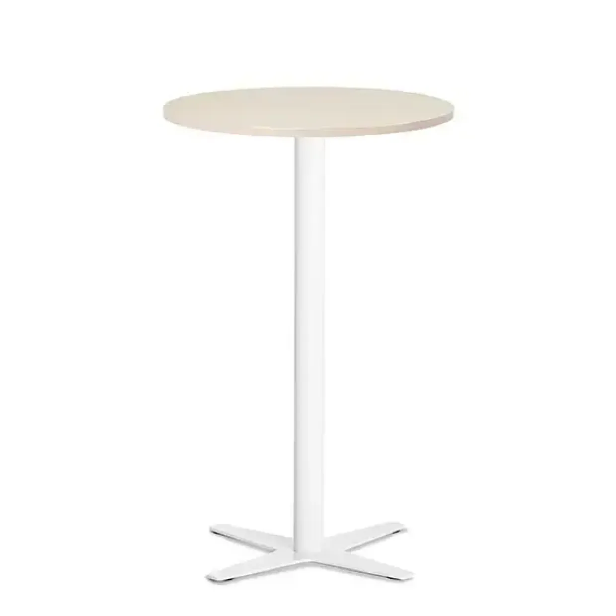 Loungebord Amy Ø650 mm H1050 mm, Birk laminat Hvidt understel