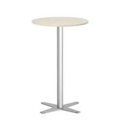 Loungebord Amy Ø650 mm H1050 mm, Birk laminat Alugråt understel