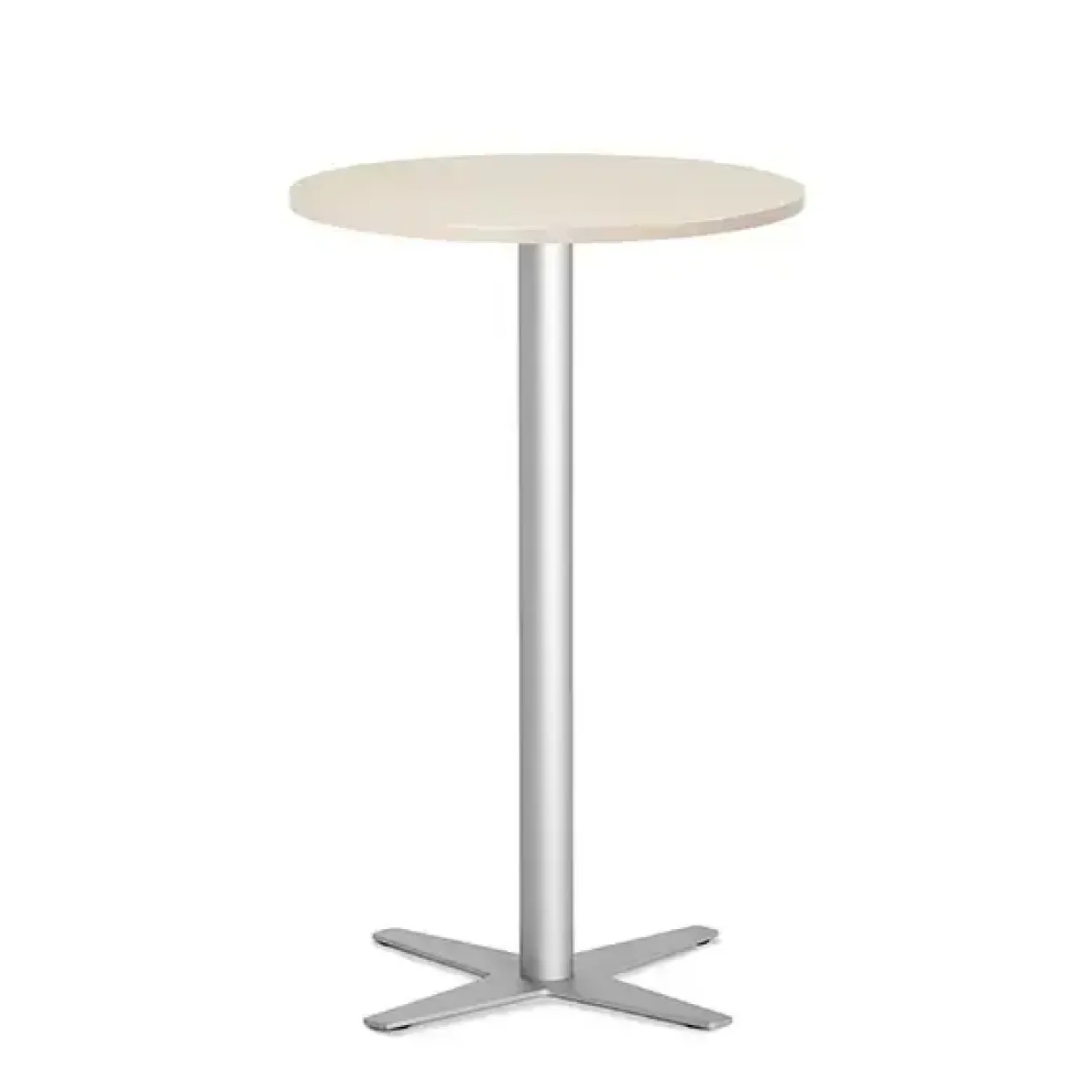Loungebord Amy Ø650 mm H1050 mm, Birk laminat Alugråt understel