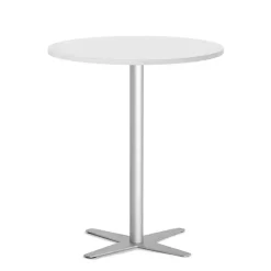 Loungebord Amy Ø900 mm H1050 mm, Hvid laminat Alugråt understel