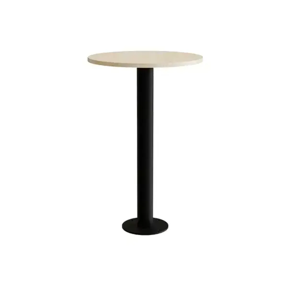 Loungebord Cirkum, Ø700mm, højde 1100 mm, massiv birk med sort stel