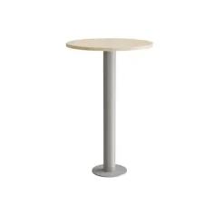 Loungebord Cirkum, Ø700mm, højde 1100 mm, massiv birk med alugråt stel